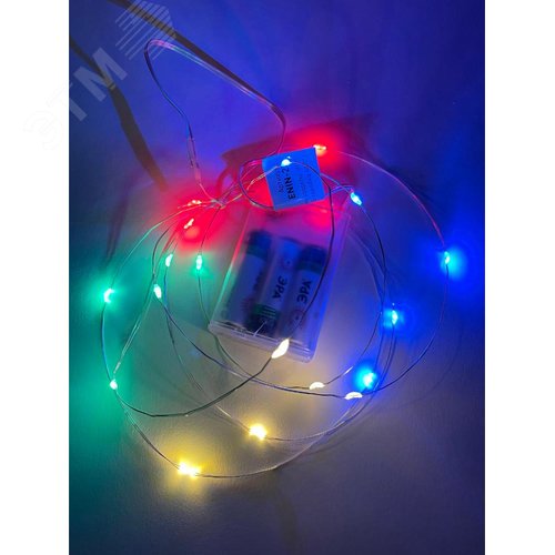 ENIN-2M Гирлянда LED Нить 2 м мультиколор, АА, IP20 (120/4800)