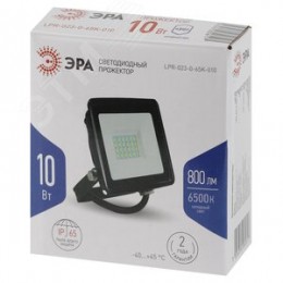Прожектор светодиодный ДО-10 Вт 6500К 800 Лм IP65 черный 10w холодный 200-240В LPR-023-0-65K-010