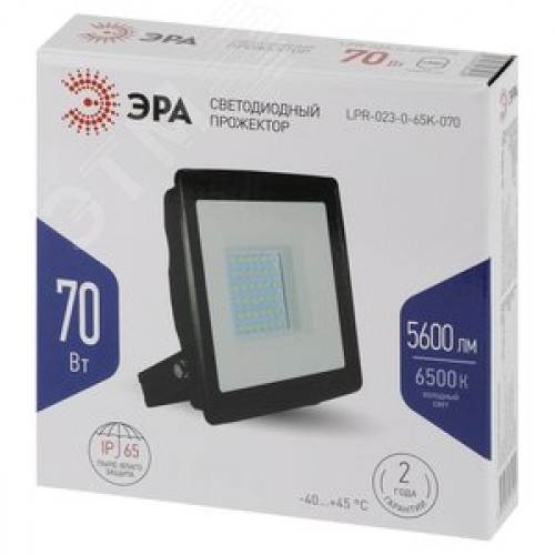 Прожектор светодиодный ДО-70 Вт 6500К 5600 Лм IP65 черный 70w холодный 200-240В LPR-023-0-65K-070