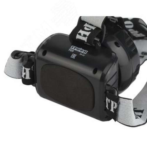 Фонарь налобный светодиодный 4Вт 50Лм IP40 LED 2 режима аккумуляторный TG9 черный