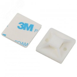 Площадка самоклеящаяся под хомуты 30х30 мм белая 50 штук NO-225-303