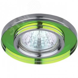 Светильник декор стекло MR16,12V/220V, 50W, круглое хром/мульти DK7 CH/MIX