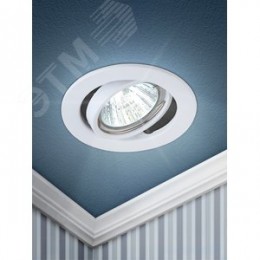 Светильник штампованный поворотный MR16,12V/220V, 50W белый ST2A WH
