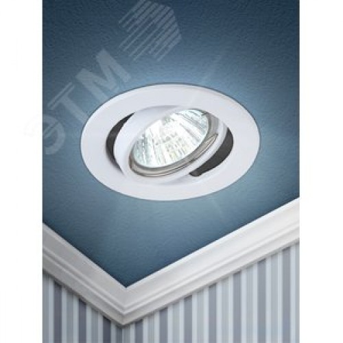 Светильник штампованный поворотный MR16,12V/220V, 50W белый ST2A WH