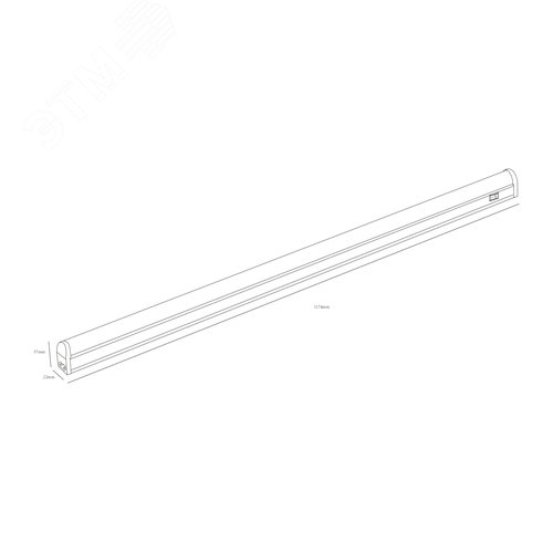 Светильник линейный светодиодный LLED-01-16W-4000-W 16Вт 4000K с выключателем