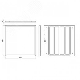 Светильник светодиодный ДВО/ДПО 40Вт 3800Лм 4000K 595х595 RA>90 с равномерной засветкой 5 лет гарантии SPO-1-40-4K-M-90RA