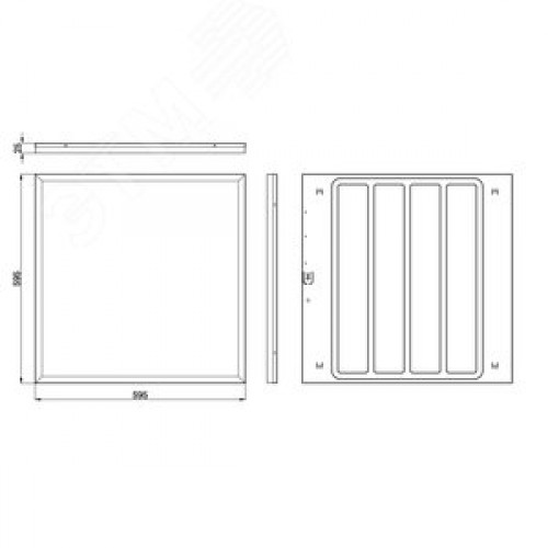 Светильник светодиодный ДВО/ДПО 40Вт 3800Лм 4000K 595х595 RA>90 с равномерной засветкой 5 лет гарантии SPO-1-40-4K-M-90RA