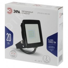 Прожектор светодиодный ДО-20 Вт 6500К 1600 Лм IP65 черный 20w холодный 200-240В LPR-023-0-65K-020
