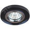 Светильник декор стекло круглое MR16,12V/220V, 50W, хром/черный DK7 CH/BK
