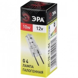 Лампа накаливания галогенная G4-JC-10W-12V (галоген, капсула, 10Вт, нейтр, G4) (100/1000/35000)