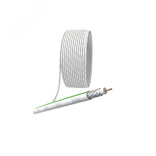 Кабель коаксиальный SAT 703 B 75 Ом CCS,  оплётка Al 75% PVC белый 100м ЭРА SIMPLE SL-B-75-PVC100