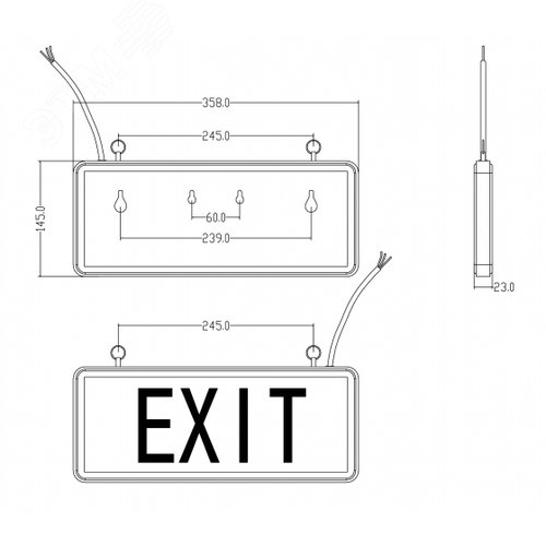 Светильник аварийный светодиодный 3ч 3 Вт ВЫХОД-EXIT SSA-101-1-20