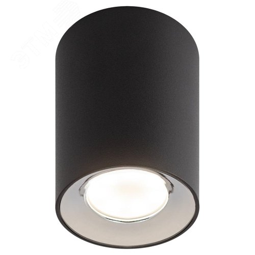 Подсветка накладной, GU10, D80х100мм, черный/хром (50/900)