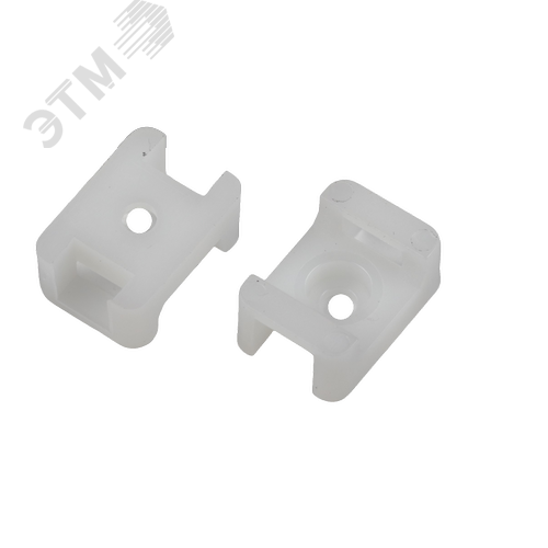 Площадка с монтажным отверстием под хомуты 22х16 мм белая М4 50 штук NO-225-305