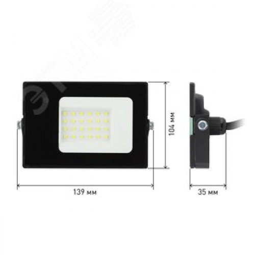 Прожектор светодиодный ДО-30 Вт 6500К 2100 ЛмIP65 200-240В встроенный датчик движения черный 30w холодный корпус LPR-041-1-65K-030