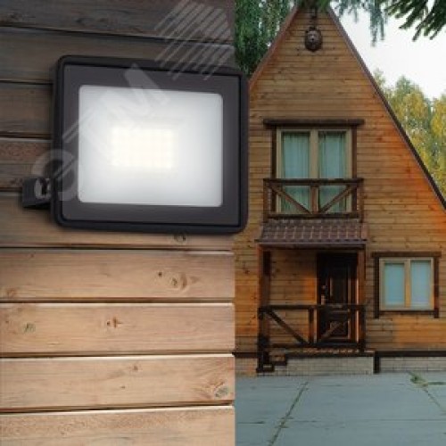 Прожектор светодиодный ДО-30 Вт 4000К 2400 Лм IP65 черный 30w нейтральный 200-240В LPR-023-0-40K-030