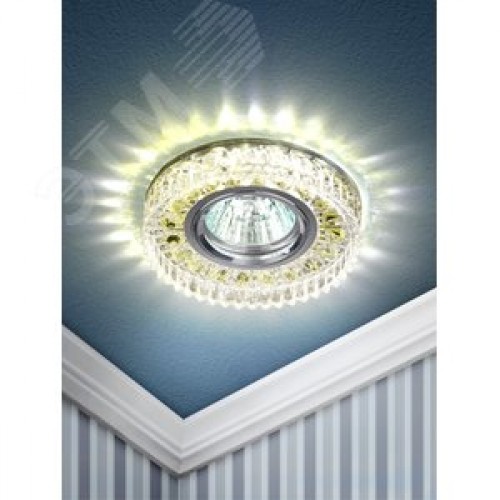 Светильник точечный DK LD14 SL/WH декор cо светодиодной подсветкой MR16, прозрачный