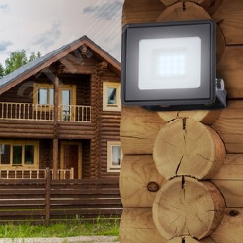 Прожектор светодиодный ДО-10 Вт 6500К 800 Лм IP65 черный 10w холодный 200-240В LPR-023-0-65K-010