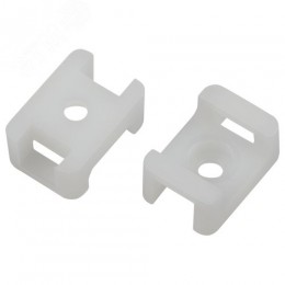 Площадка с монтажным отверстием под хомуты 22х16 мм белая М4 10 штук NO-225-313