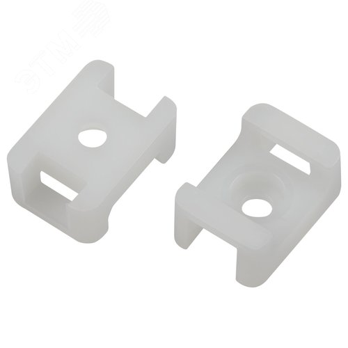 Площадка с монтажным отверстием под хомуты 22х16 мм белая М4 50 штук NO-225-305