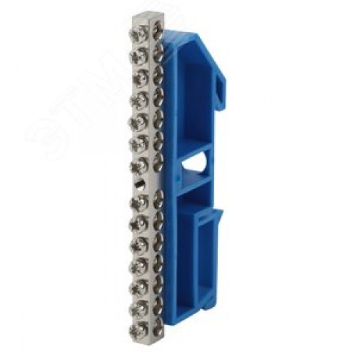 Шина N Ноль на DIN-изол ШНИ-6х9-14 никелированная Д-Синий