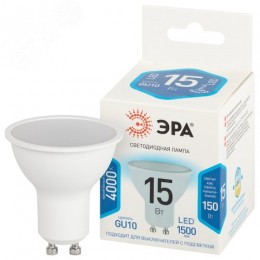 Лампа светодиодная 15Вт софит нейтральный белый свет GU10 STD LED MR16-15W-840-GU10