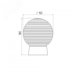 Светильник НБП 01-60-004 с прямым основанием Гранат стекло IP20 E27 max 60Вт D150 шар