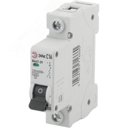 Автоматический выключатель NO-902-102 ВА47-29 1P 16А кривая C (12/180/5040)