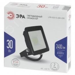 Прожектор светодиодный ДО-30 Вт 4000К 2400 Лм IP65 черный 30w нейтральный 200-240В LPR-023-0-40K-030