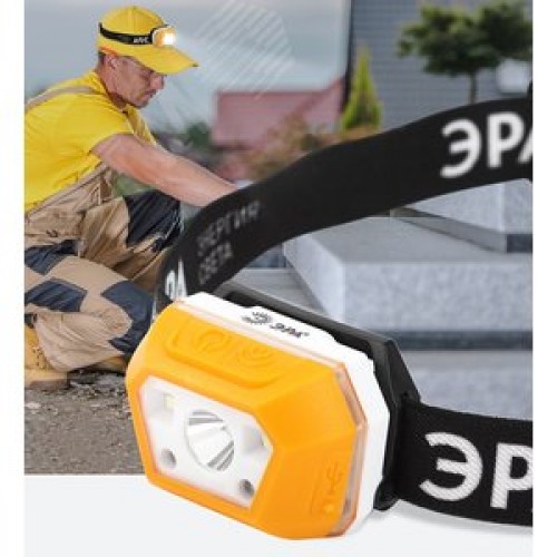 Фонарь налобный светодиодный 3Вт 400Лм IP40 SMD 4 режима аккумуляторный GA-810 желтый сенсорный micro-USB