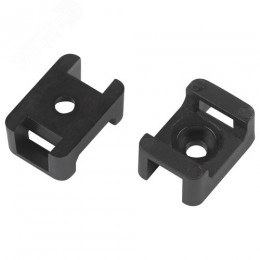 Площадка с монтажным отверстием под хомуты 22х16 мм М4 чёрная 50 штук NO-225-306