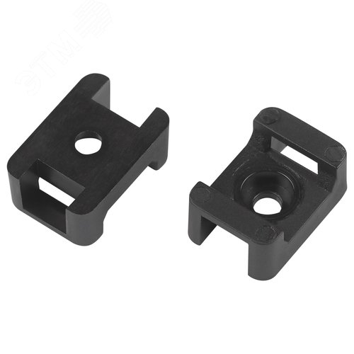 Площадка с монтажным отверстием под хомуты 22х16 мм М4 чёрная 50 штук NO-225-306