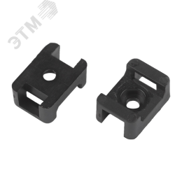 Площадка с монтажным отверстием под хомуты 22х16 мм М4 чёрная 50 штук NO-225-306