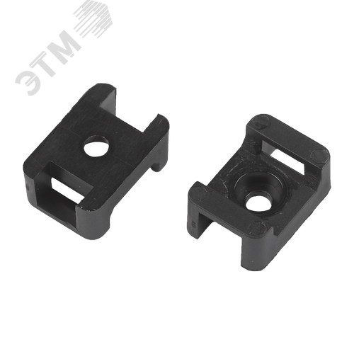 Площадка с монтажным отверстием под хомуты 22х16 мм М4 чёрная 50 штук NO-225-306