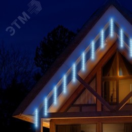 Гирлянда LED Сосульки 2,1м холодный свет, 7V, IP44 (трансформатор в комплекте)