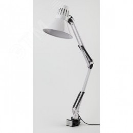 Светильник настольный на струбцине белый N-121-E27-40W-W