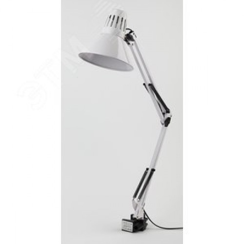 Светильник настольный на струбцине белый N-121-E27-40W-W