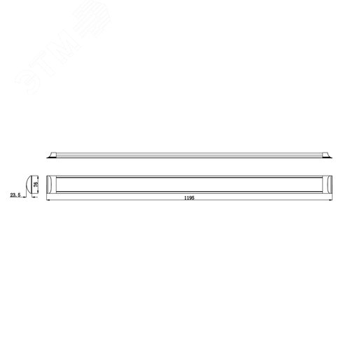 Светильник светодиодный ДВО/ДПО-36Вт 3600Лм 6500К IP40 1200х75мм матовый SPO-5-40-6K-M (F)