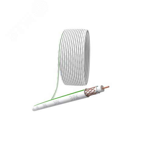 Кабель коаксиальный SAT 703 B 75 Ом Cu,  оплётка Cu 75% PVC белый 100м S-B-75-PVC100