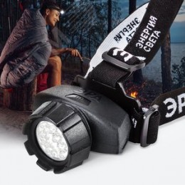 Фонарь налобный светодиодный 3Вт 130Лм IP40 LED 4 режима на батарейках 3xAAA (в комплект не входят) GB-604 черный