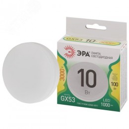 Лампа светодиодная LED 10 Вт 1000Лм 3000К таблетка (GX53) теплый GX53 220-240В LED GX-10W-830-GX53 Green Line