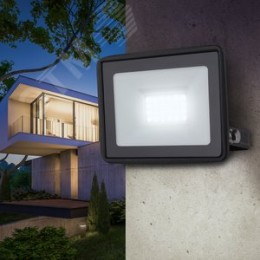 Прожектор светодиодный ДО-30 Вт 6500К 2400 Лм IP65 черный 30w холодный 200-240В LPR-023-0-65K-030