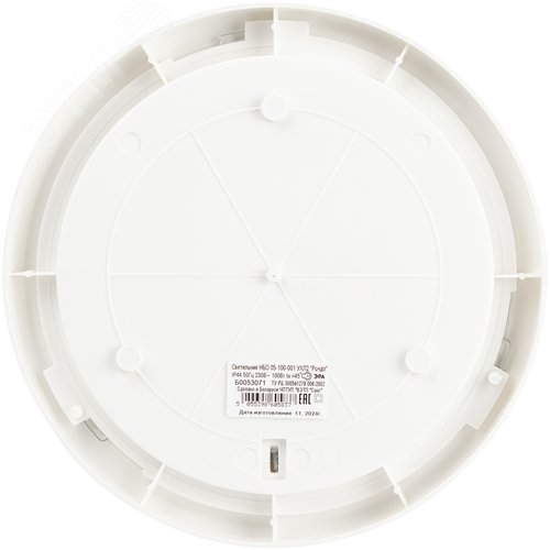 Светильник НБО 05-100-001 с ободком Рондо пластик/стекло IP44 E27 max 100 Вт круг белый