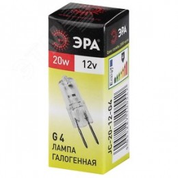 Лампа накаливания галогенная G4-JC-20W-12V (галоген, капсула, 20Вт, нейтр, G4) (100/1000/35000)