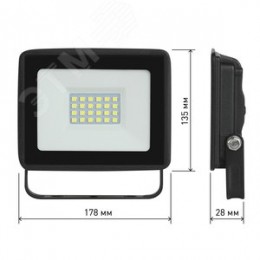 Прожектор светодиодный ДО-30 Вт 6500К 2400 Лм IP65 черный 30w холодный 200-240В LPR-023-0-65K-030