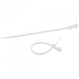 Стяжка кабельная нейлоновая (хомут) под винт 4.8 х 200 мм белая (100 шт/уп) NO-225-317