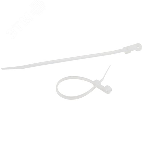 Стяжка кабельная нейлоновая (хомут) под винт 4.8 х 200 мм белая (100 шт/уп) NO-225-317