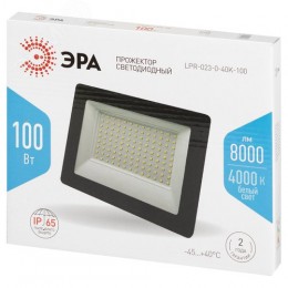 Прожектор светодиодный ДО-100 Вт 4000К 8000 Лм IP65 черный 100w нейтральный 200-240В LPR-023-0-40K-100