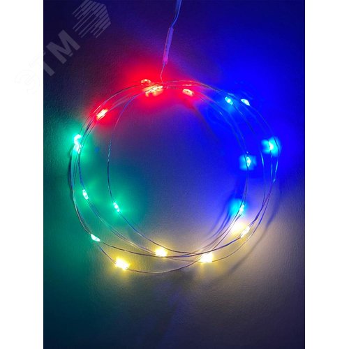ENIN-2M Гирлянда LED Нить 2 м мультиколор, АА, IP20 (120/4800)