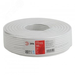 Кабель коаксиальный RG-6U 75 Ом Cu,  оплётка Cu 64% PVC белый 100м R-64-PVC100